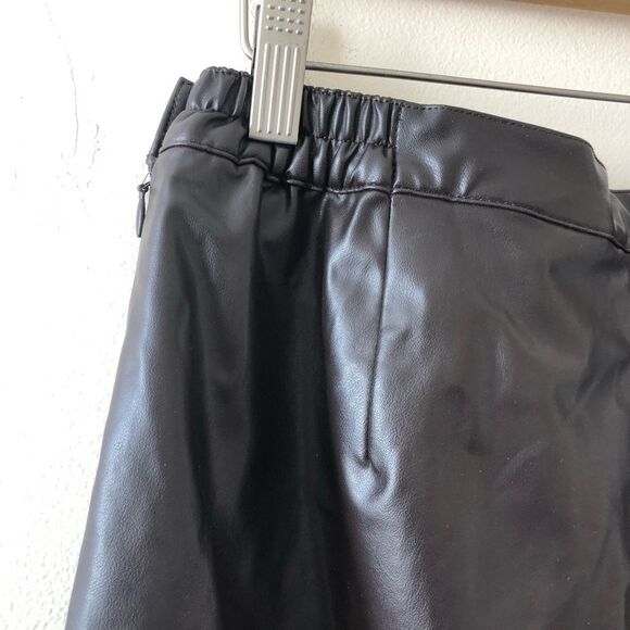 Brown Faux Leather Straight Leg Pants - Picture 5 of 6